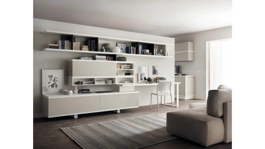 Libreria Living Foodshelf Tortora e Bianco di Scavolini