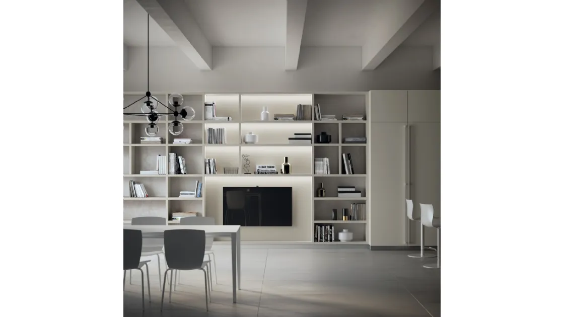 Libreria Living Carattere in decorativo Grigio Gabbiano di Scavolini